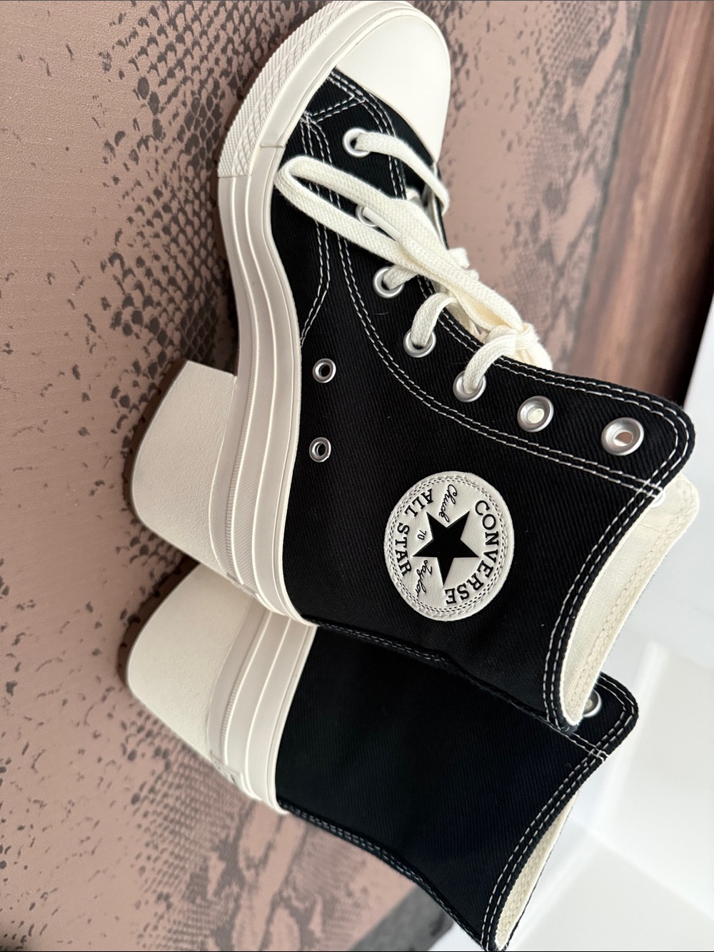 Converse Black and White Platform High-Top Sneakers
